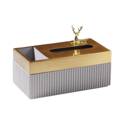 Homio Decor Bathroom Model 1 / Light Grey Luxury Resin Tissue Box