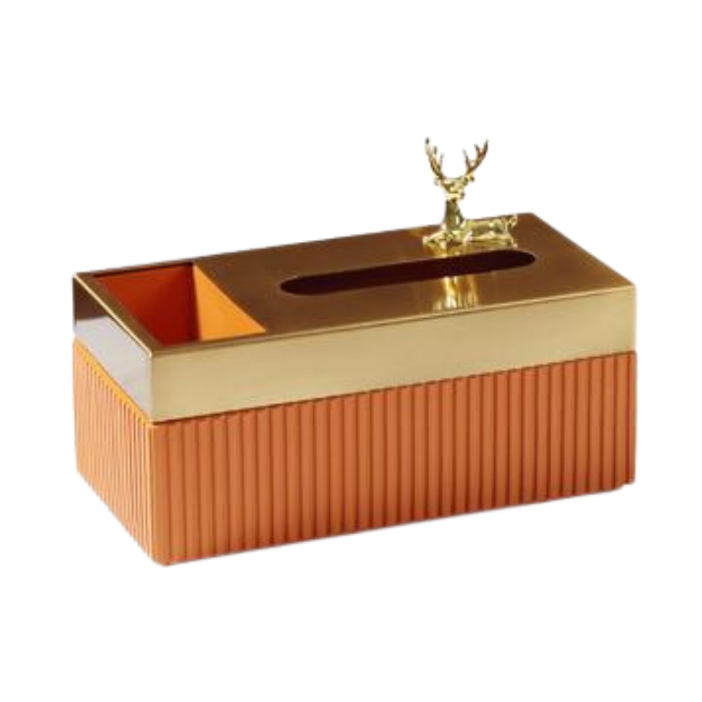 Homio Decor Bathroom Model 1 / Orange Luxury Resin Tissue Box