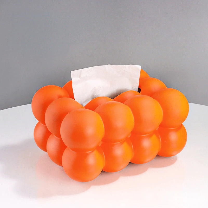 Homio Decor Bathroom Orange Bubble Ball Tissue Box