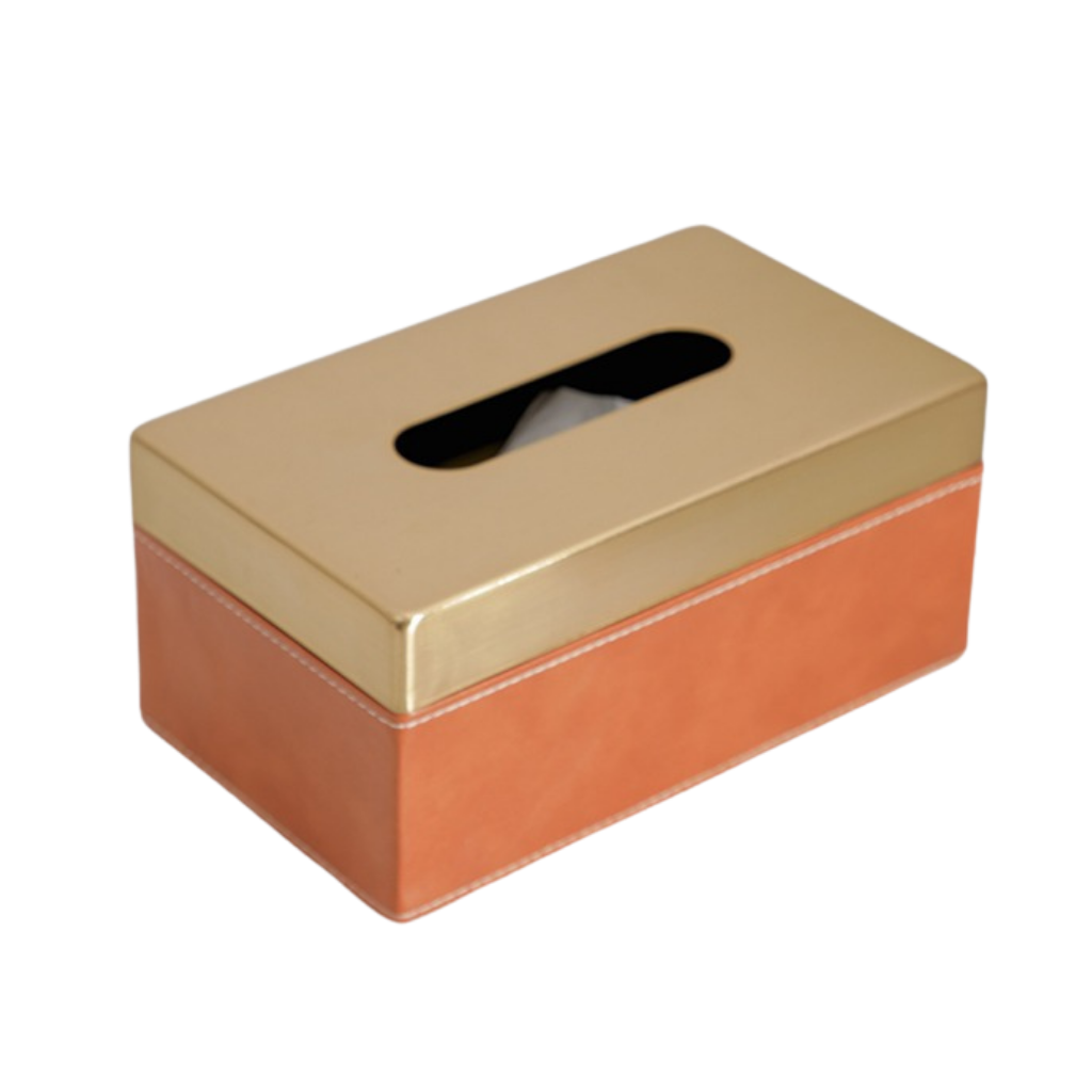 Homio Decor Bathroom Orange / Large Tissue Box Metal Lid Tissue Box