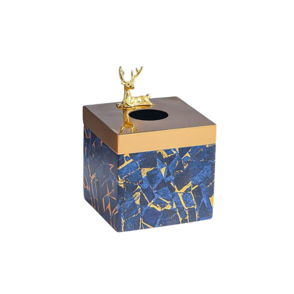 Homio Decor Bathroom Small Golden Deer Decorative Tissue Box