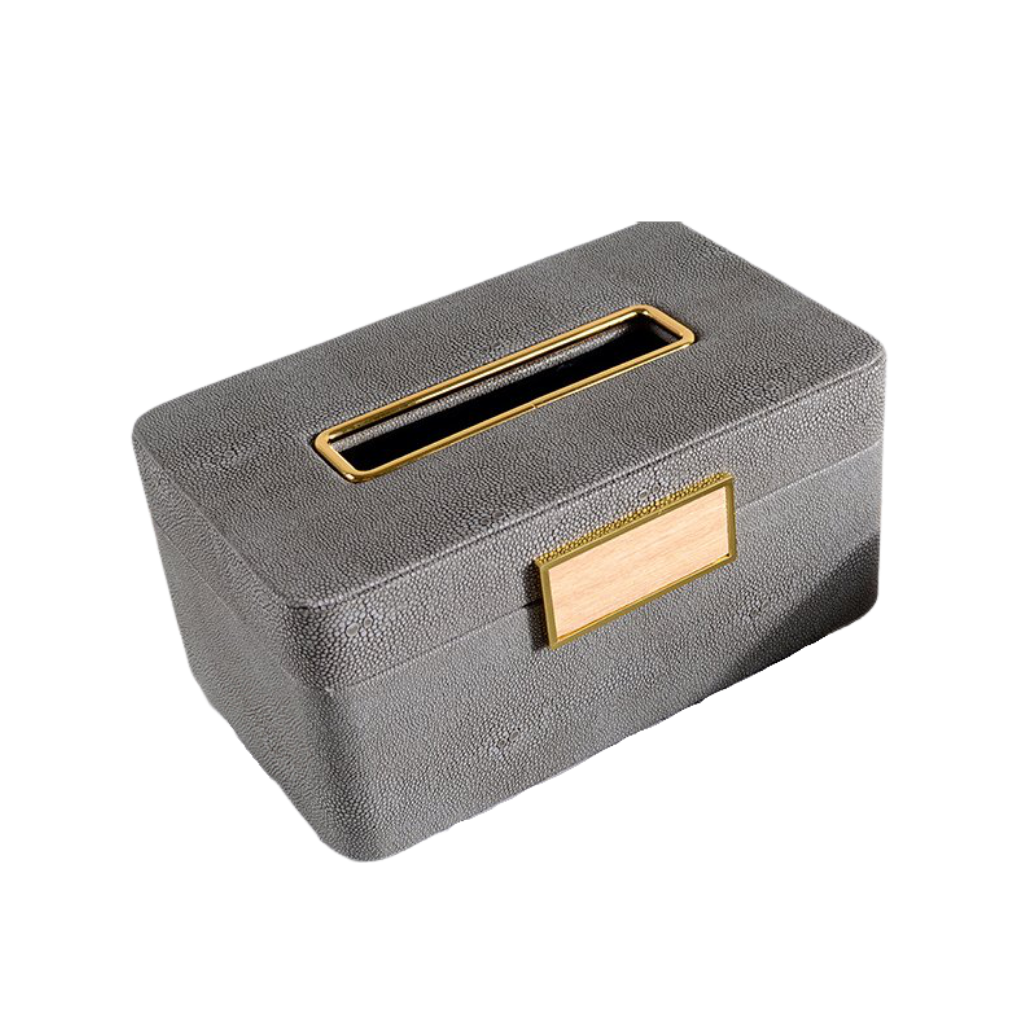 Homio Decor Bathroom Tissue Box / Dark Grey Luxury Leather Tissue Box