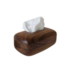 Homio Decor Bathroom Type 3 Minimalist Walnut Wood Tissue Box