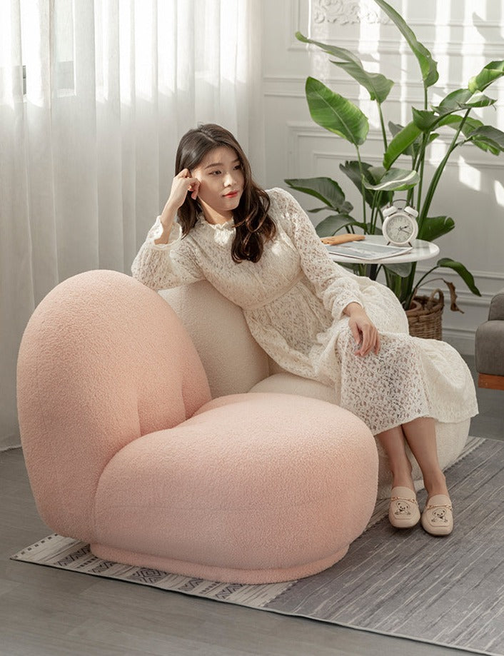 Homio Decor Bean Shaped Lambswool Lazy Chair