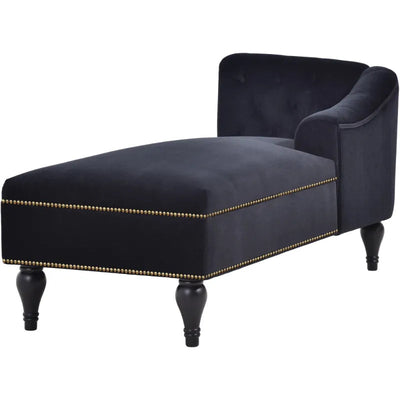 Homio Decor Bedroom Black / United States Right Arm Victorian Velvet Chaise Lounge