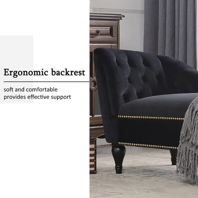 Homio Decor Bedroom Black / United States Right Arm Victorian Velvet Chaise Lounge
