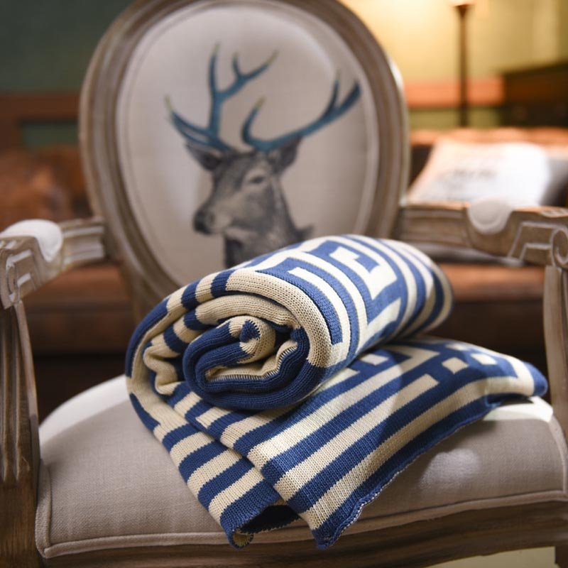 Homio Decor Bedroom Blue / 130x150cm Luxury Cotton Knitted Blanket
