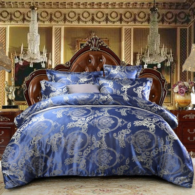 Homio Decor Bedroom Blue / 230x260cm Luxury Jacquard Bedding Set