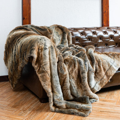 Homio Decor Bedroom Brown / 130x15cm Luxury Faux Fur Throw Blanket