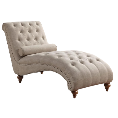 Homio Decor Bedroom Buttercream / United States Upholstered Lounge Chair with Toss Pillow