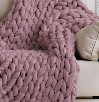 Homio Decor Bedroom Chunky Merino Wool Blanket