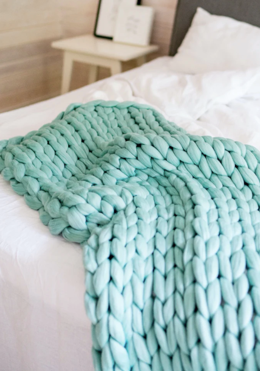 Homio Decor Bedroom Chunky Merino Wool Blanket