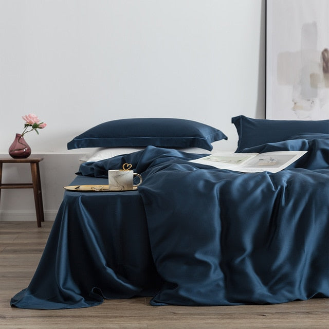Homio Decor Bedroom Dark Blue / Queen Mulberry Bedding Set