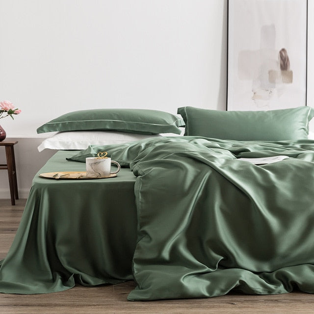 Homio Decor Bedroom Dark Green / Queen Mulberry Bedding Set