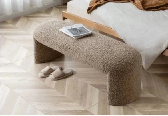 Homio Decor Bedroom Designer Lambswool Bench