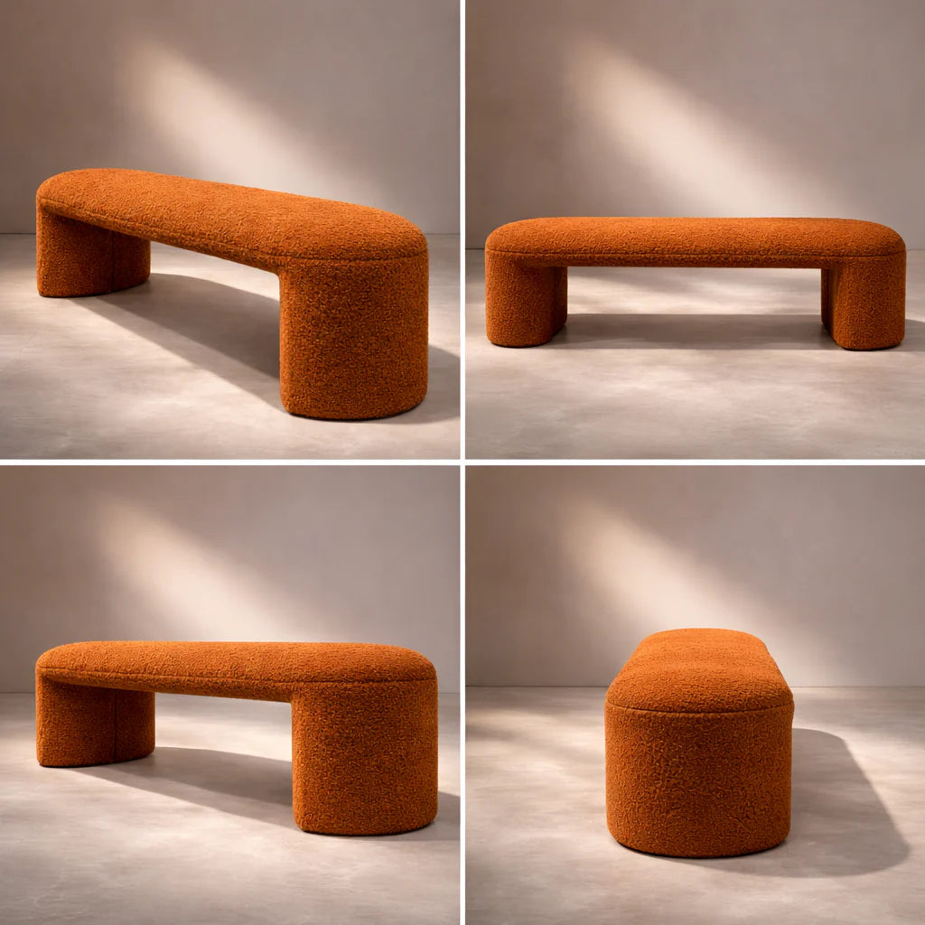 Homio Decor Bedroom Designer Lambswool Bench