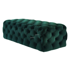 Homio Decor Bedroom Emerald Green / 90cm Minimalist Button Tufted End of Bed Bench