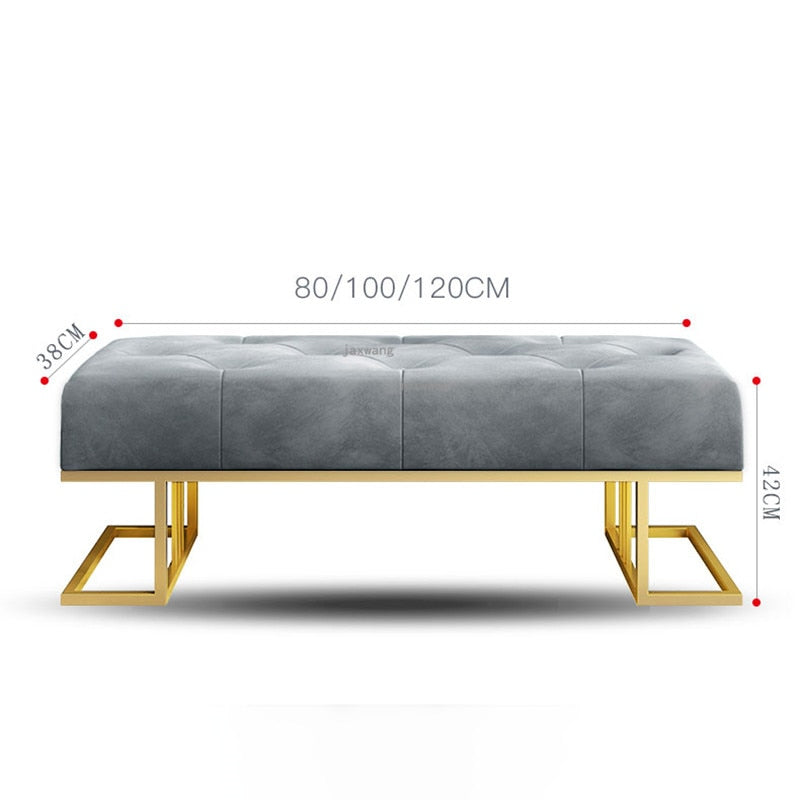 Homio Decor Bedroom Golden Frame Velvet Bench
