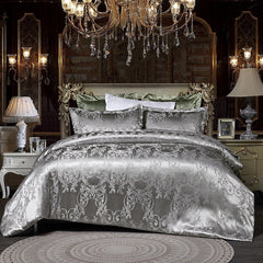 Homio Decor Bedroom Gray / 175x218cm Luxury Jacquard Bedding Set