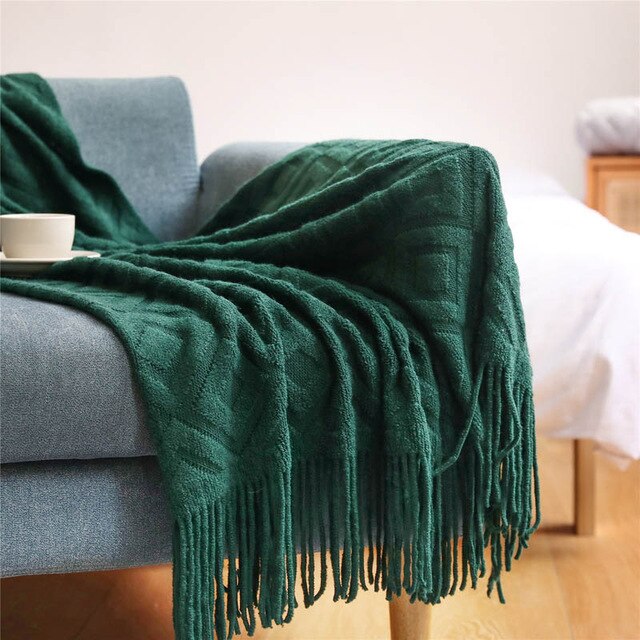 Homio Decor Bedroom Green / 127x220cm Nordic Knitted Blanket