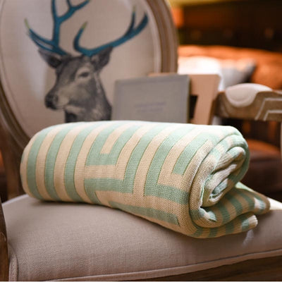 Homio Decor Bedroom Green / 130x150cm Luxury Cotton Knitted Blanket