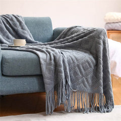 Homio Decor Bedroom Grey / 127x220cm Nordic Knitted Blanket
