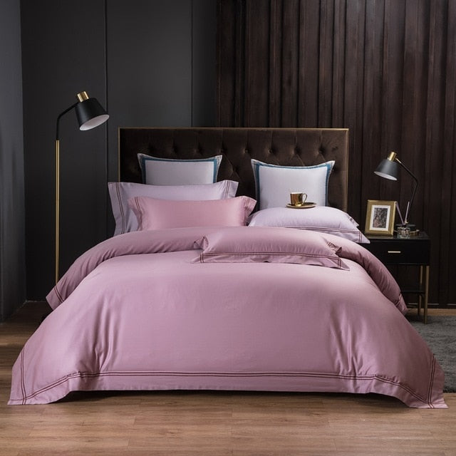 Homio Decor Bedroom King Size / Purple Luxury Embroidery Bedding Set