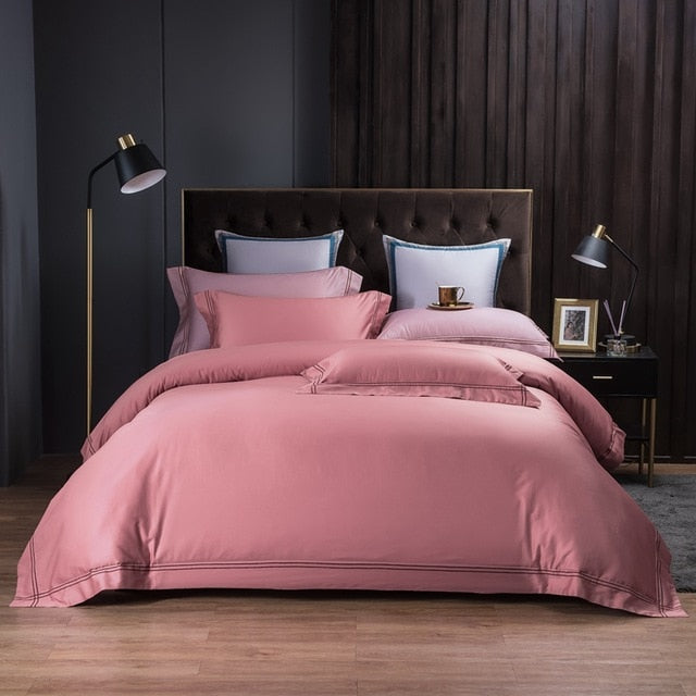 Homio Decor Bedroom King Size / Red Bean Paste Luxury Embroidery Bedding Set