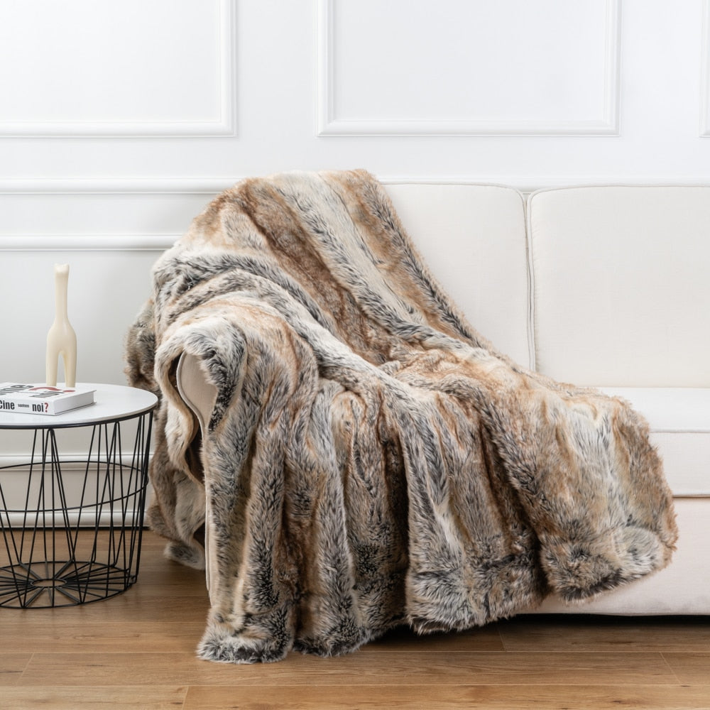 Homio Decor Bedroom Luxury Faux Fur Throw Blanket