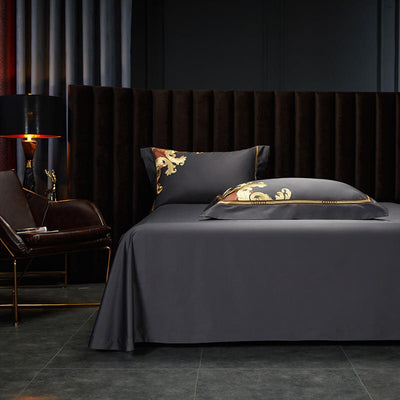 Homio Decor Bedroom Luxury Golden Embroidered Bedding Set