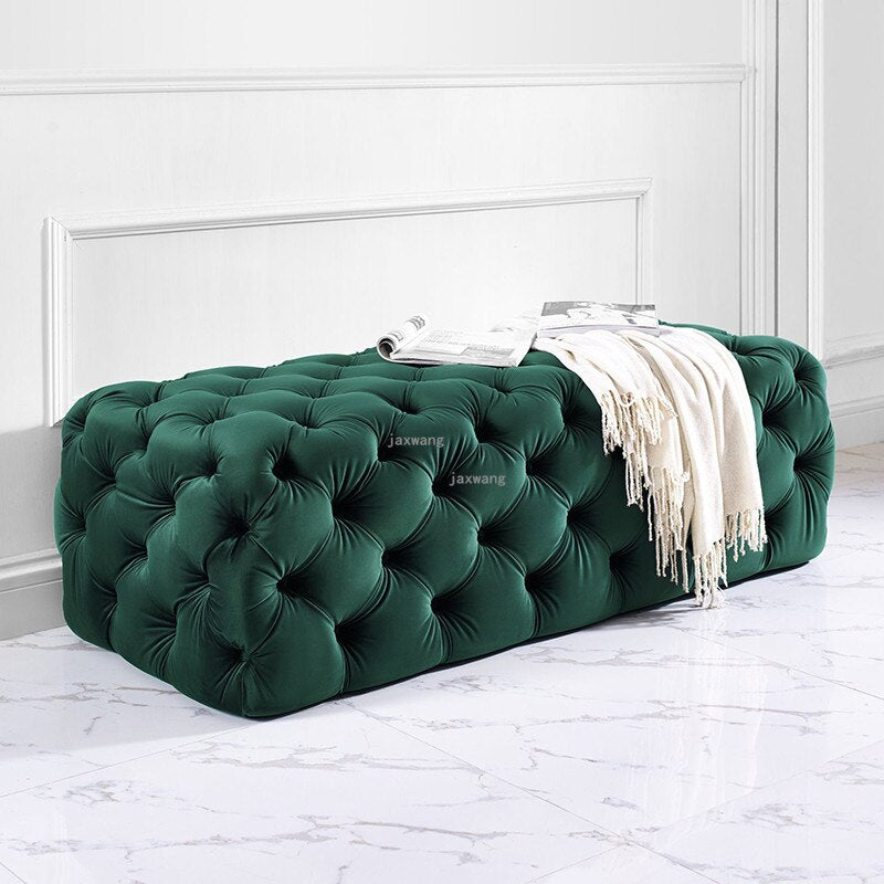 Homio Decor Bedroom Minimalist Button Tufted End of Bed Bench