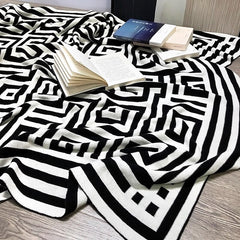 Homio Decor Bedroom Pure Cotton Knitted Throw Blanket