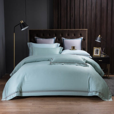 Homio Decor Bedroom Queen Size / Grass Green Luxury Embroidery Bedding Set