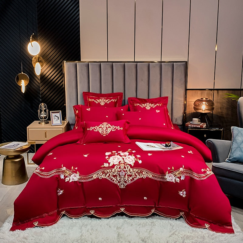 Homio Decor Bedroom Red / Queen Luxury Egyptian Cotton Bedding Set