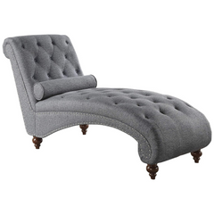Homio Decor Bedroom Silver Grey / United States Upholstered Lounge Chair with Toss Pillow