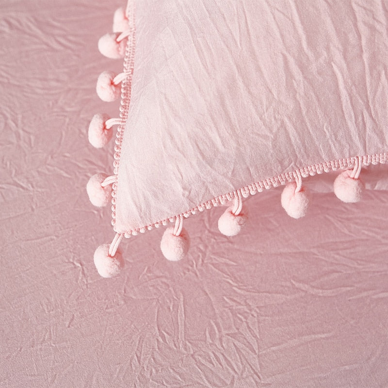 Homio Decor Bedroom Solid Color Quilt Bedding Set