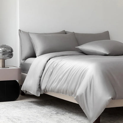 Homio Decor Bedroom Steel Grey / Queen Size (4pcs) / 19 momme 100% Mulberry Silk Bedding Set