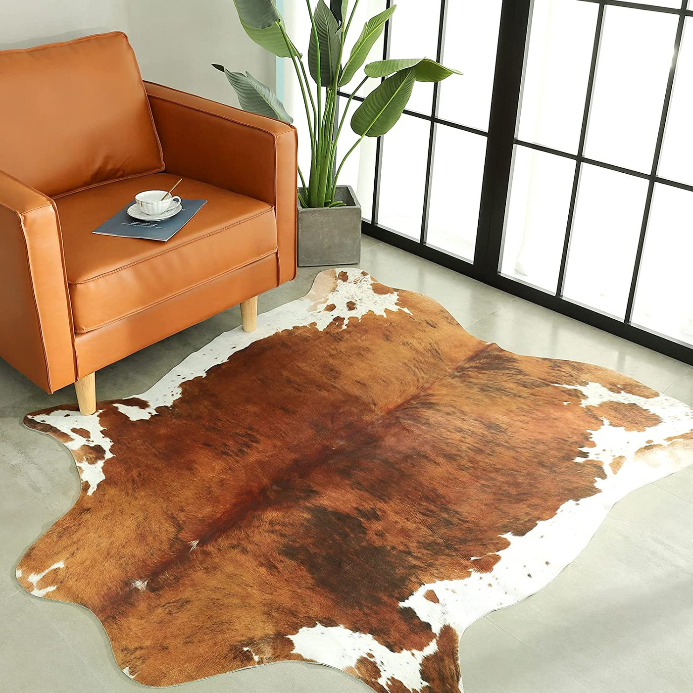 Homio Decor Bedroom Style 10 / 140x158cm (4.6x5.2 ft) Brazilian Exotic Cowhide Carpet