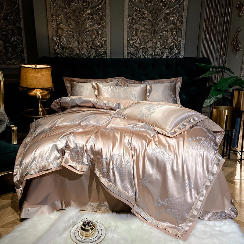 Homio Decor Bedroom Style 5 / Queen Gem Blue Luxury Satin Bedding Set
