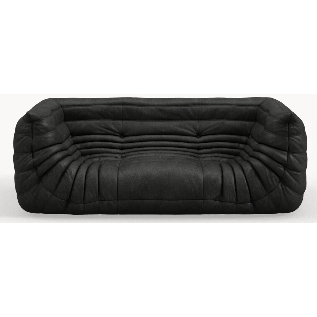 Homio Decor Black / 2 Seater Togo Sofa with Armrests