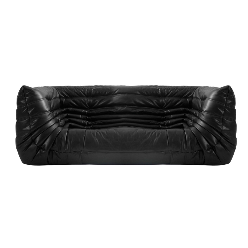 Homio Decor Black / 2 Seater Togo Sofa with Armrests