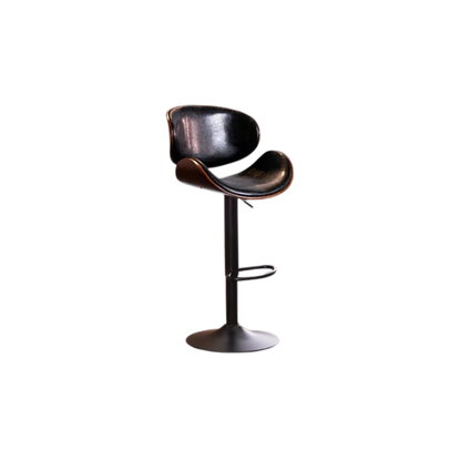 Homio Decor Black / Black Classic Leather Bar Stool