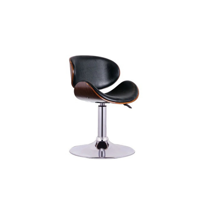 Homio Decor Black Matt / Silver Classic Leather Bar Stool