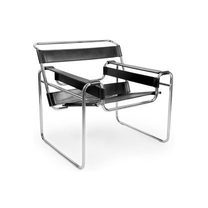 Homio Decor Black Modernist Tubular Lounge Chair