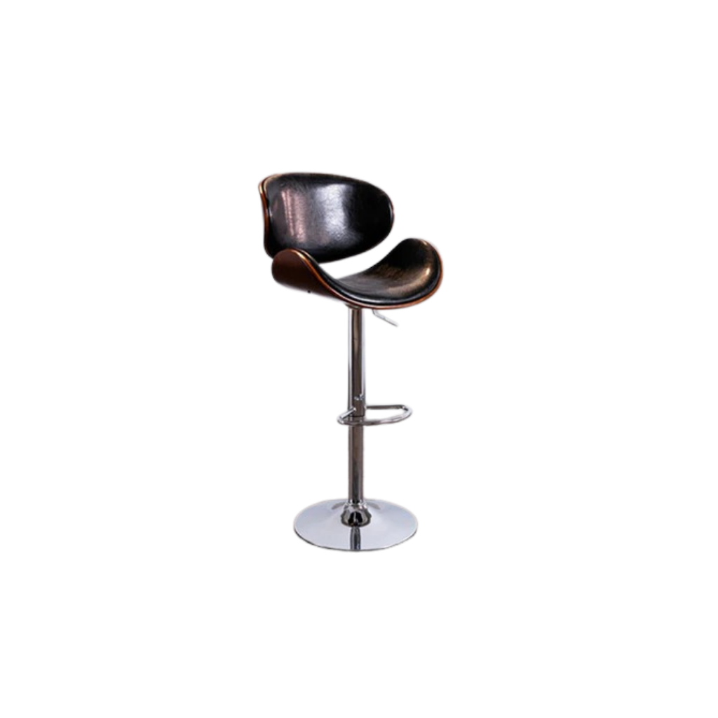 Homio Decor Black / Silver Classic Leather Bar Stool