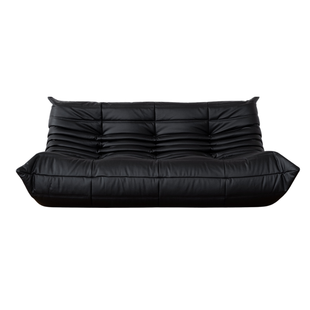 Homio Decor Black Togo Sofa (3 Seater) - Leather