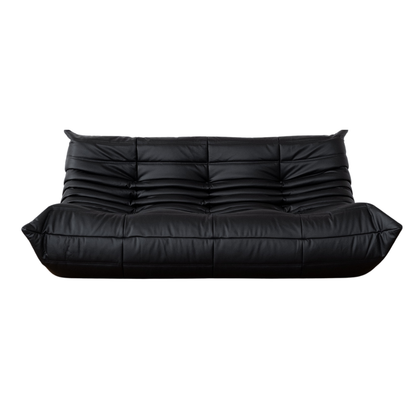 Homio Decor Black Togo Sofa (3 Seater) - Leather