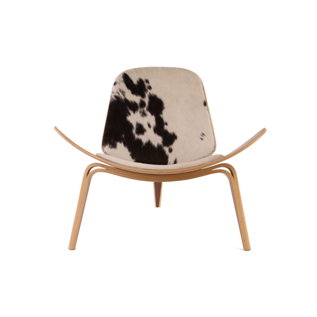 Homio Decor Black & White Oyster Lounge Chair (Pony Skin)