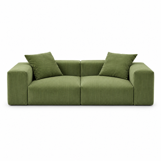 Bloc Sofa (Corduroy) - Grass Green