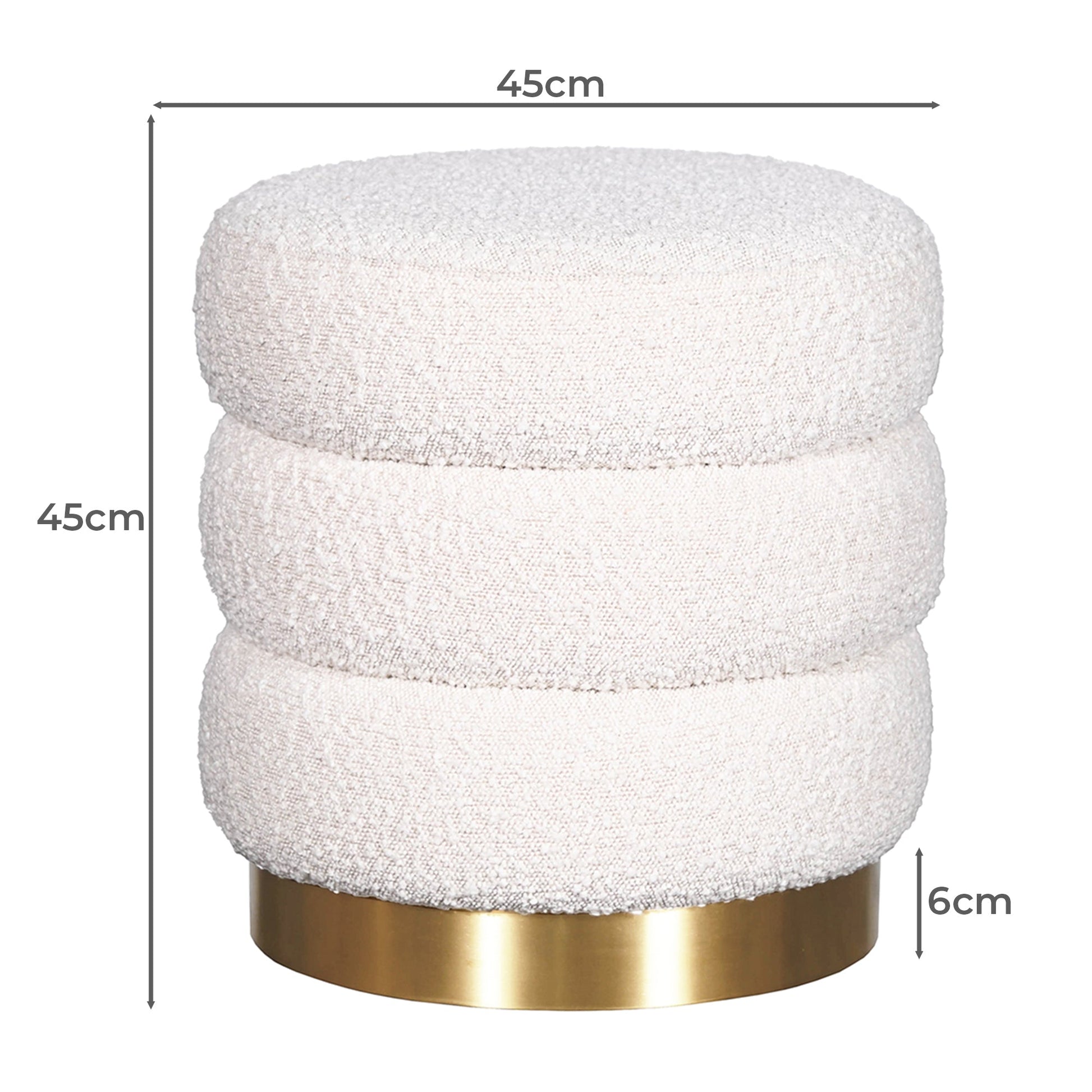 Homio Decor Boucle Curve Ottoman